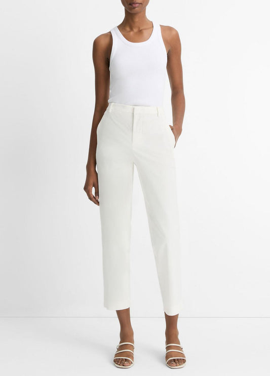 VINCE Avery Mid-Rise Italian Stretch-Cotton Chino Pant in Trousers
