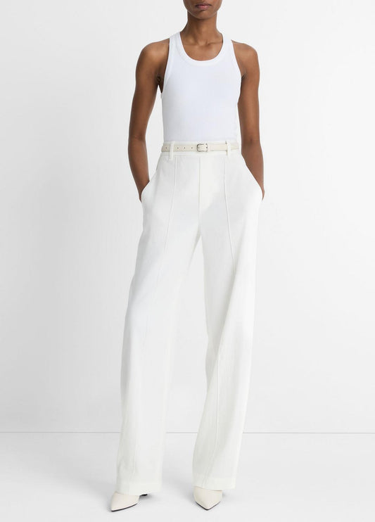 VINCE Linen-Blend High-Rise Pull-On Pant in Trousers