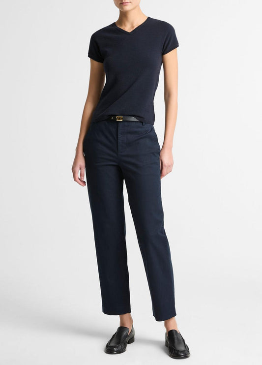 VINCE Avery Mid-Rise Italian Stretch-Cotton Chino Pant in Trousers