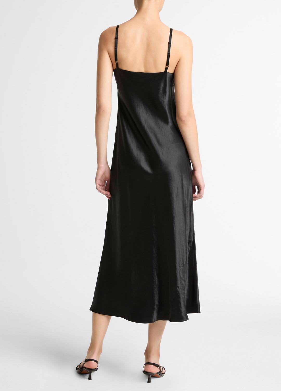 VINCE Satin V-Neck Slip Dress in Dresses