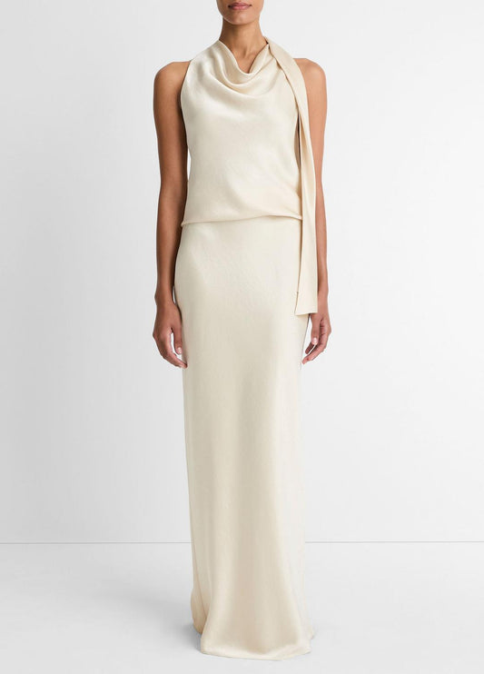 VINCE Satin Bias Column Skirt in Skirts