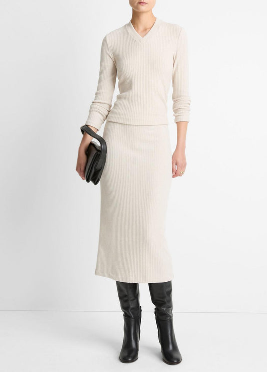 VINCE Cozy Rib Midi Skirt in Skirts