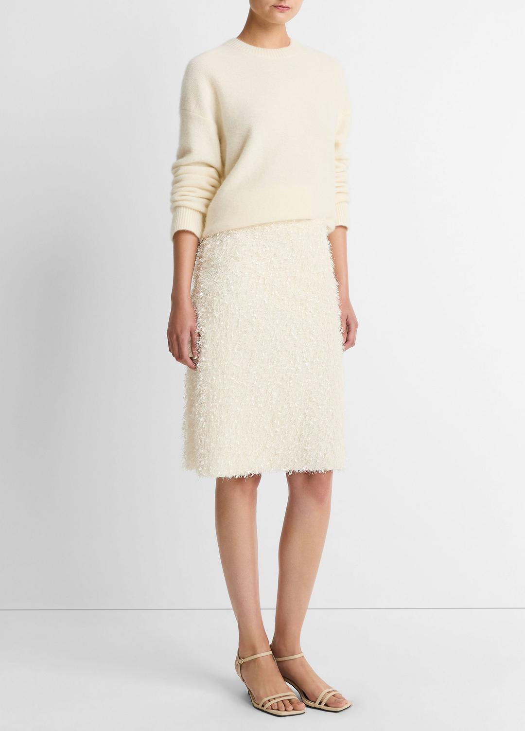 VINCE Feathery-Fringe Knee Skirt in Skirts