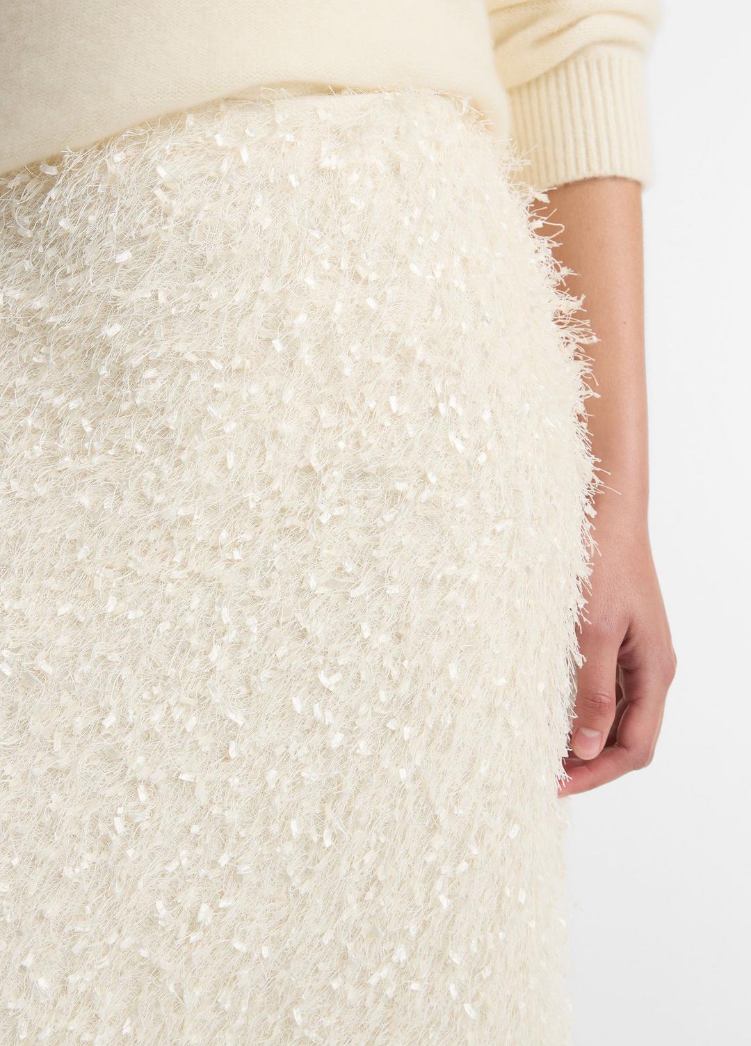 VINCE Feathery-Fringe Knee Skirt in Skirts