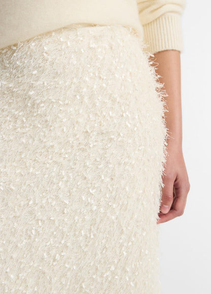 VINCE Feathery-Fringe Knee Skirt in Skirts