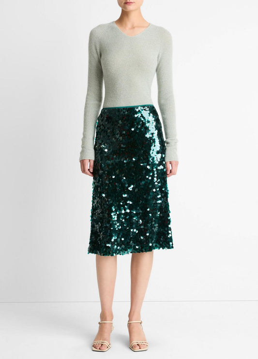 VINCE Paillette Bias Skirt in Skirts