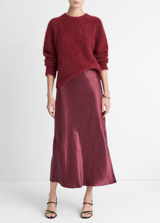VINCE Satin Side-Slit Slip Skirt in Skirts
