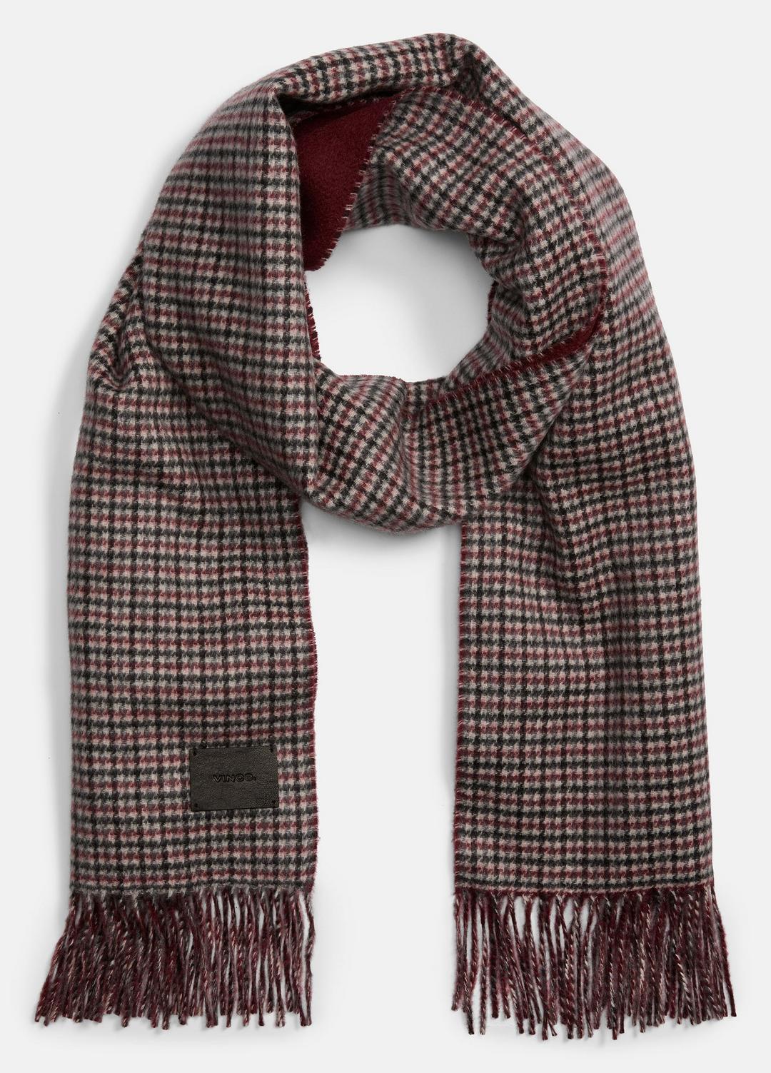 VINCE Micro-Houndstooth Cashmere Scarf in Scarves & Hats