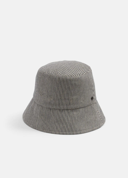 VINCE Stripe Cotton Canvas Bucket Hat in Scarves & Hats