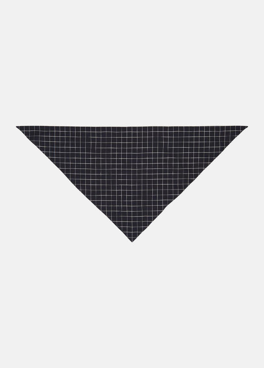 VINCE Trellis Plaid Cotton-Blend Headkerchief in Scarves & Hats