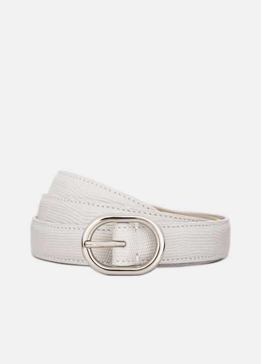VINCE Women’s 20mm Stitched Lizard-Embossed Leather Belt in Belts