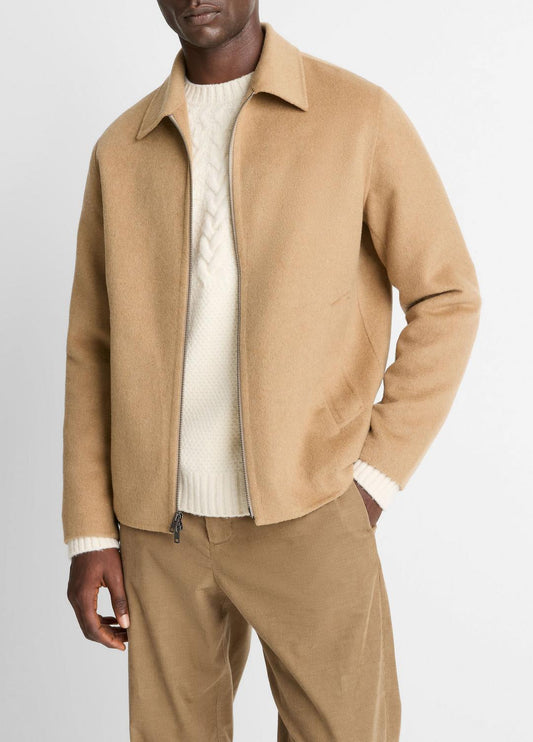 VINCE Splittable Wool-Blend Zip-Front Jacket in Jackets