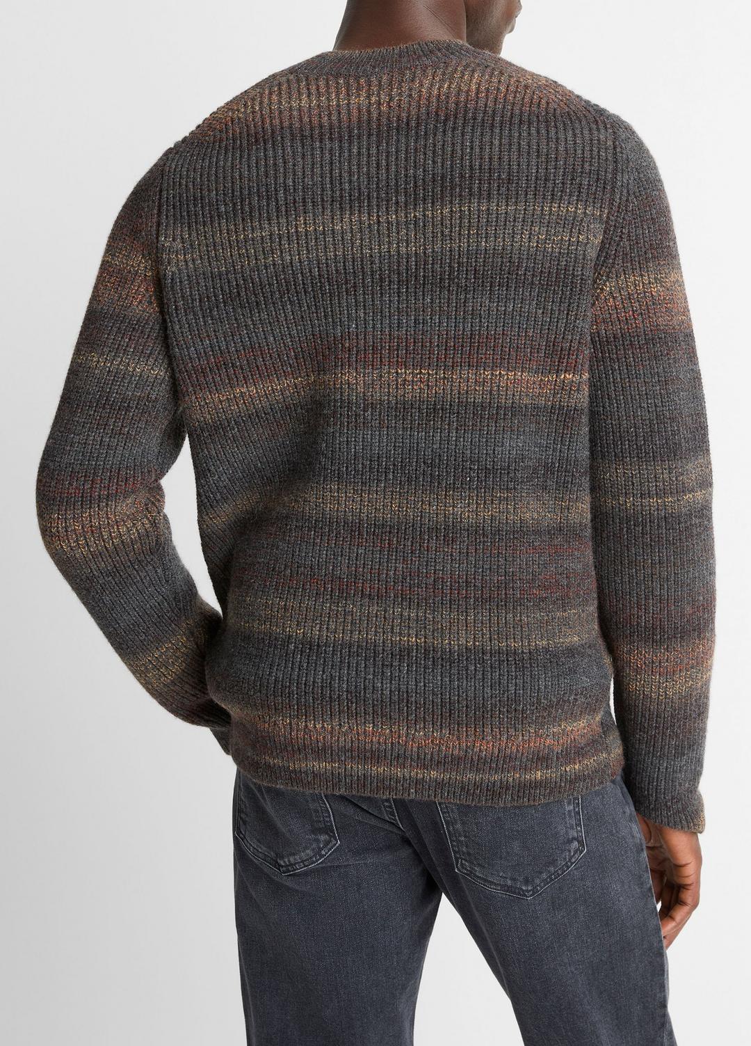 VINCE Space-Dye Shaker Wool-Blend Sweater in Crew Neck