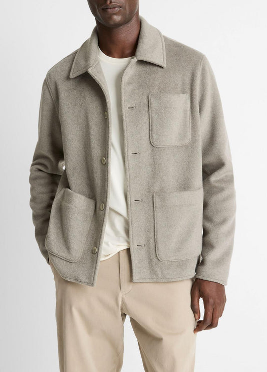 VINCE Double-Knit Chore Jacket in Jackets