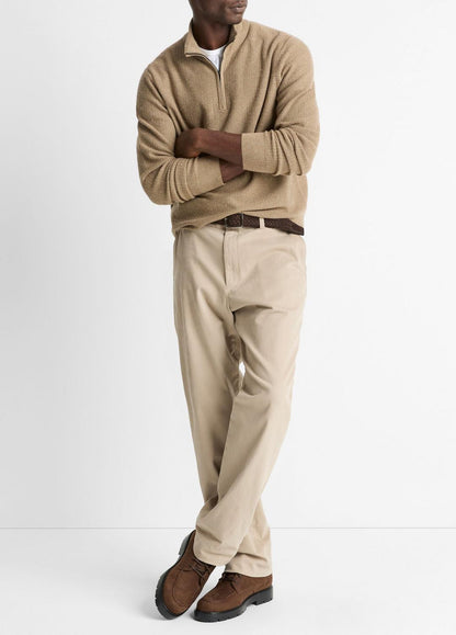 VINCE Geo-Jacquard Wool-Blend Quarter-Zip Sweater in Crew Neck
