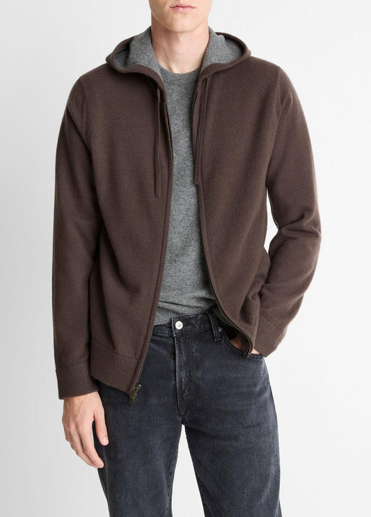 VINCE Cashmere Zip-Front Hoodie in Sweatshirts & Hoodies