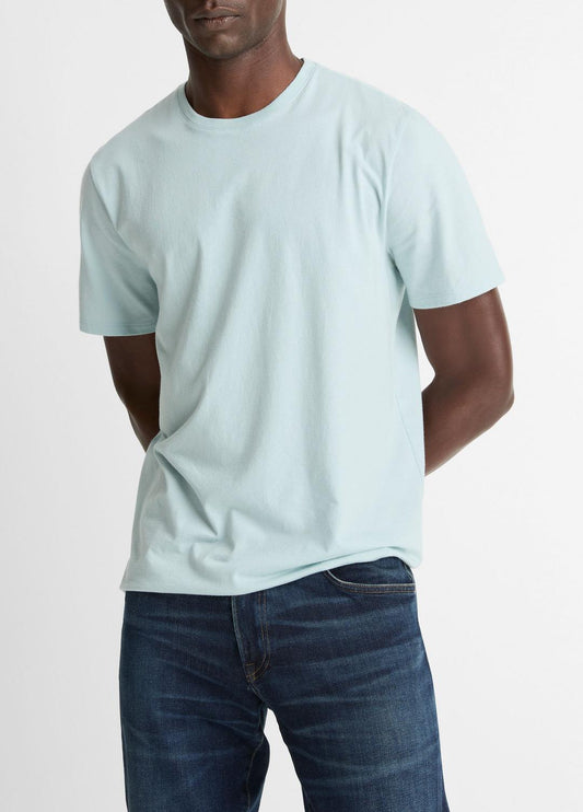 VINCE Pima Cotton Crew Neck T-Shirt in Short Sleeve