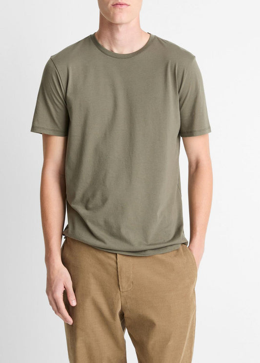 VINCE Pima Cotton Crew Neck T-Shirt in Short Sleeve