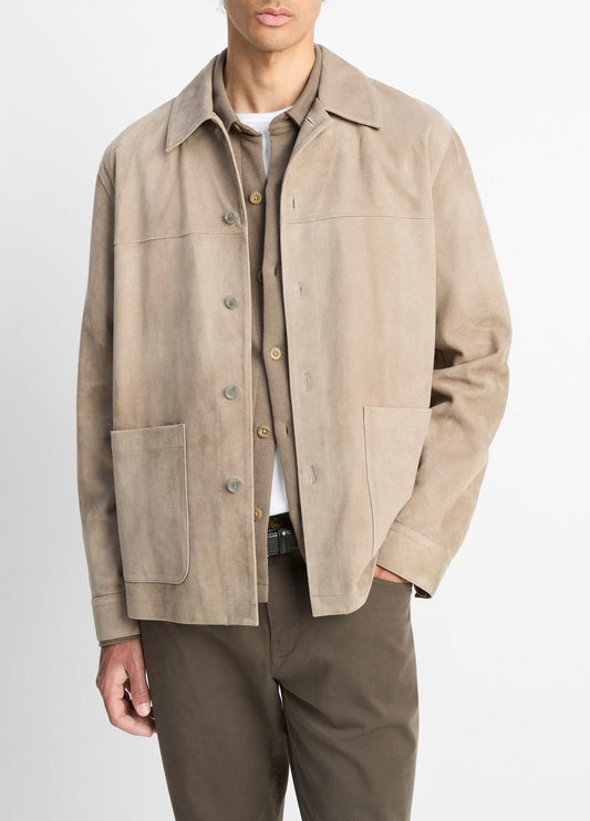 VINCE Suede Shirt Jacket in Shirt Jackets