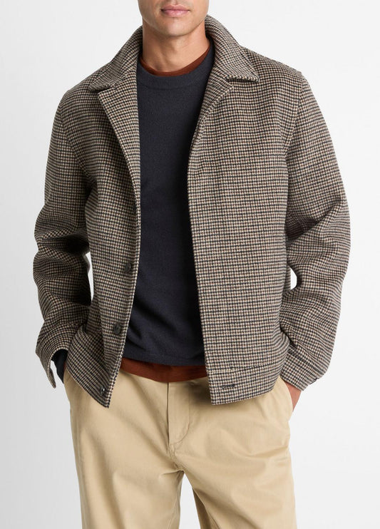 VINCE Houndstooth Bomber Jacket in Jackets