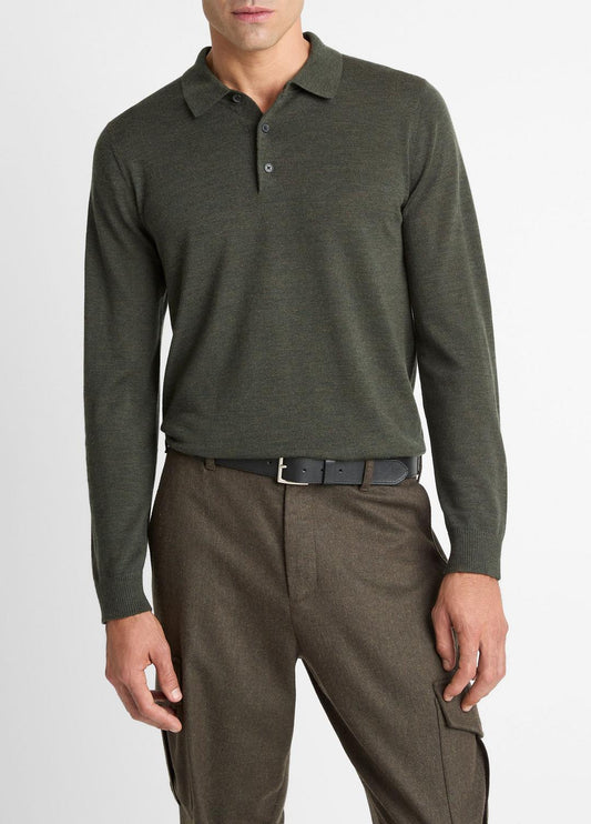 VINCE Wool Polo Sweater in Sweaters