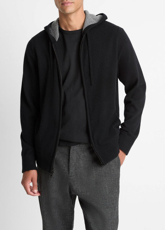 VINCE Cashmere Zip-Front Hoodie in Cashmere