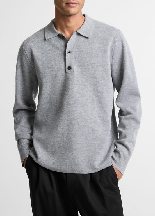 VINCE Italian Merino Wool Milano Polo Sweater in Sweaters