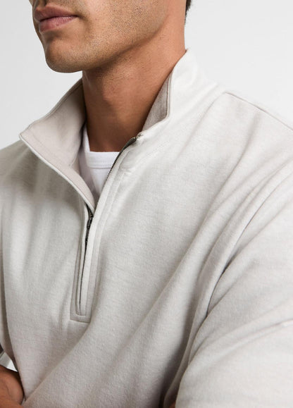 VINCE Double-Face Cotton-Blend Quarter-Zip Pullover in Quarter Zip