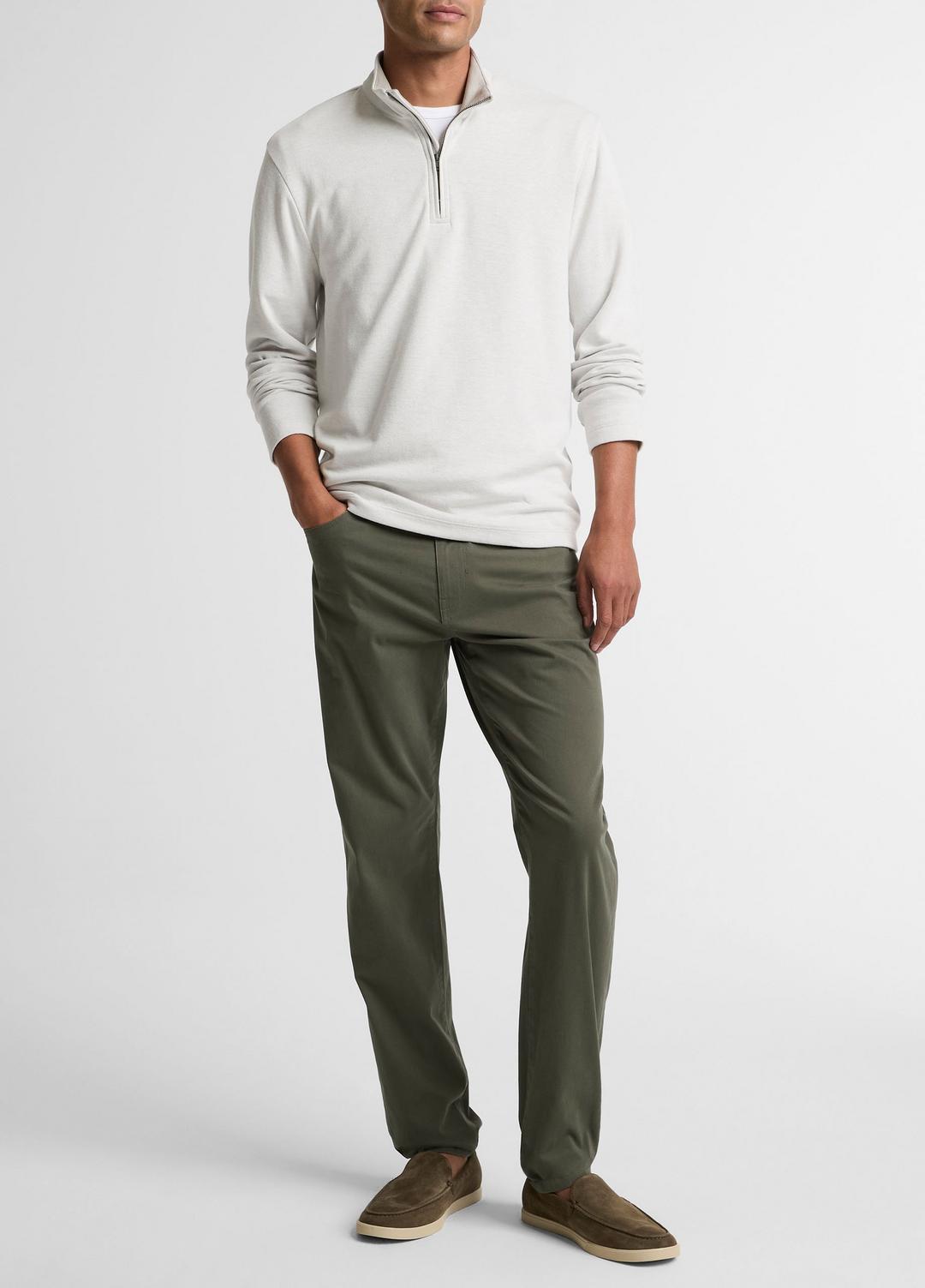 VINCE Double-Face Cotton-Blend Quarter-Zip Pullover in Quarter Zip