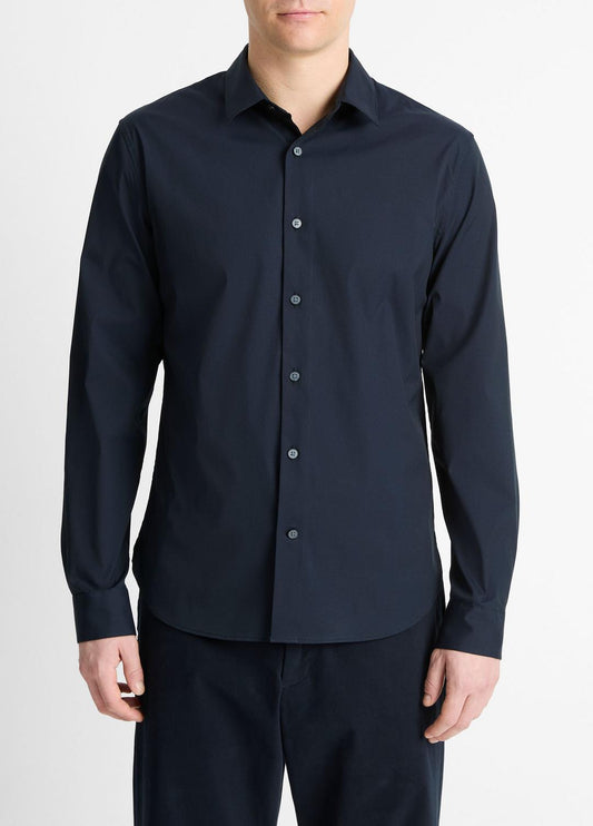VINCE Stretch-Cotton Poplin Shirt in Long Sleeve