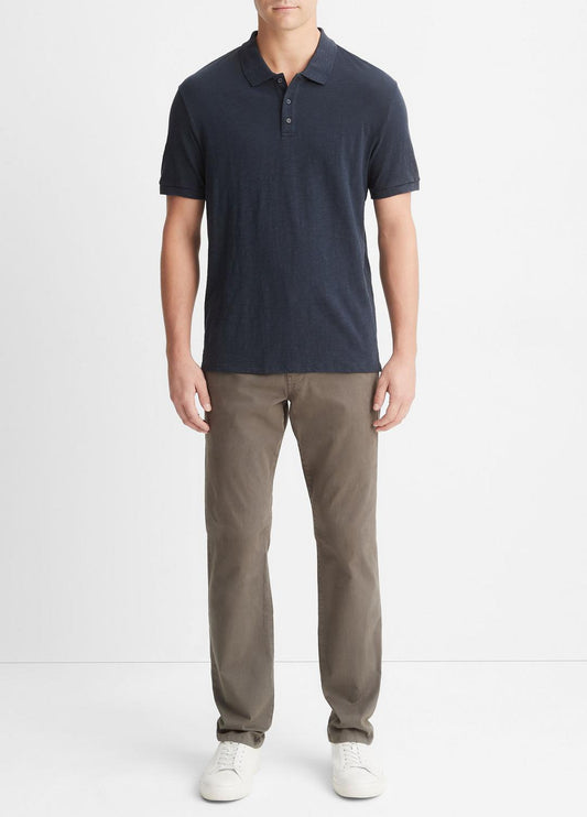 VINCE Classic Slub Polo Shirt in Henleys & Polos