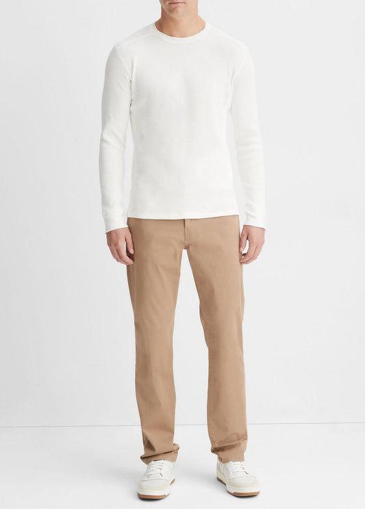 VINCE Pima Cotton-Blend Thermal Long-Sleeve Pullover in Long Sleeve