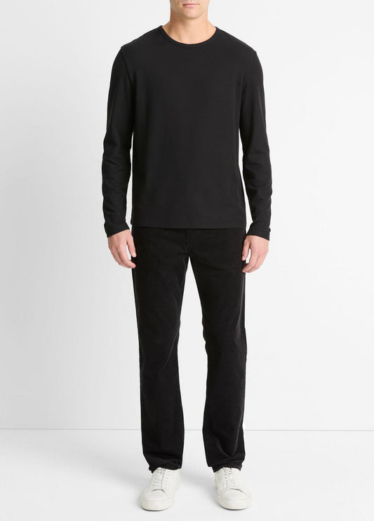 VINCE Pima Cotton Piqué Long-Sleeve T-Shirt in Long Sleeve