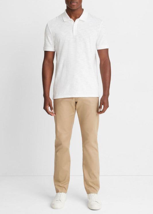 VINCE Classic Slub Polo Shirt in Henleys & Polos