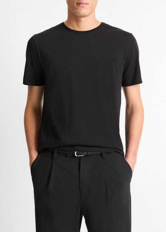 VINCE Pima Cotton Crew Neck T-Shirt in Short Sleeve