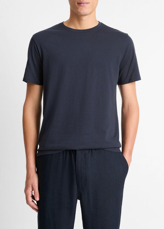 VINCE Pima Cotton Crew Neck T-Shirt in Short Sleeve