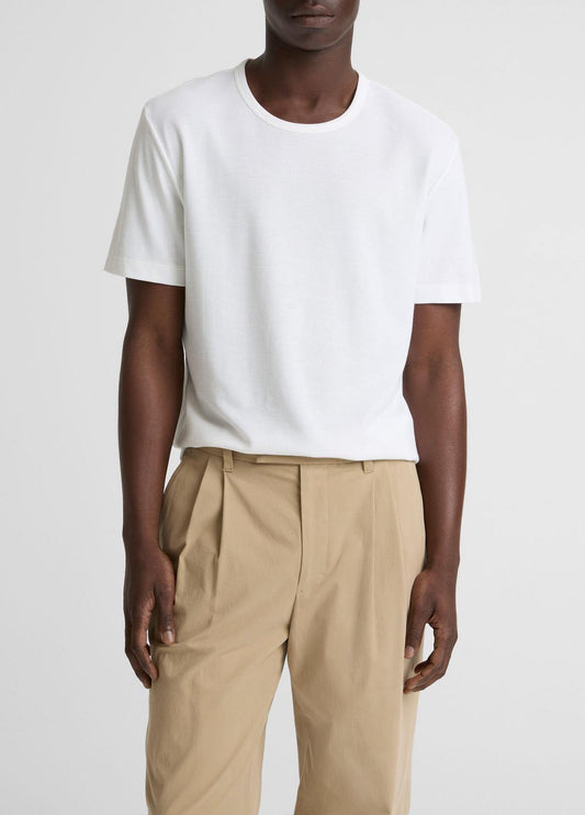 VINCE Pima Cotton Piqué Crew Neck T-Shirt in Short Sleeve