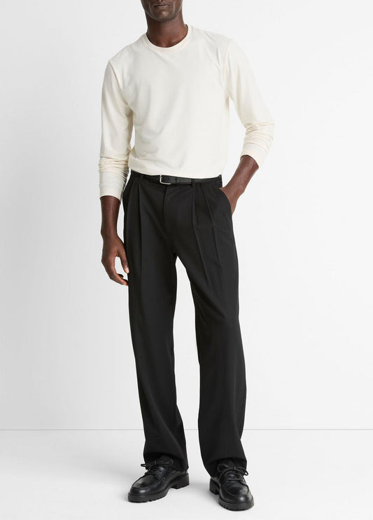VINCE Wool Double-Pleat Suiting Trouser in Trousers
