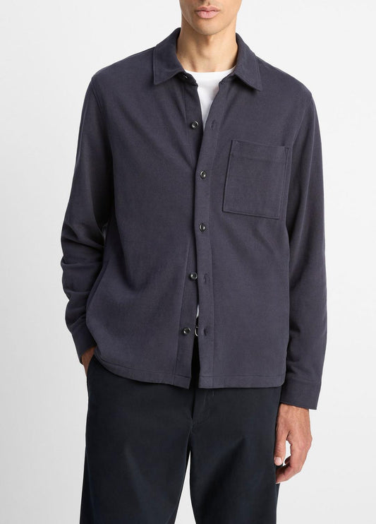 VINCE Heavy Sueded Cotton Shirt Jacket in Shirt Jackets