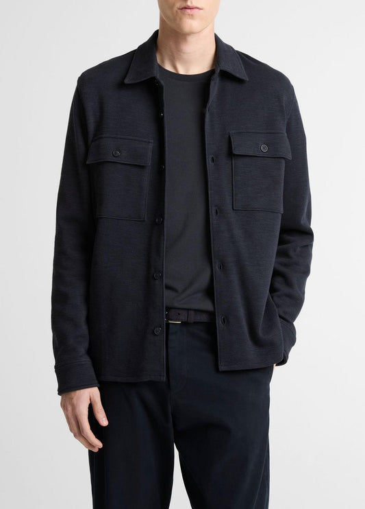 VINCE Double-Slub Cotton-Blend Shirt Jacket in Jackets