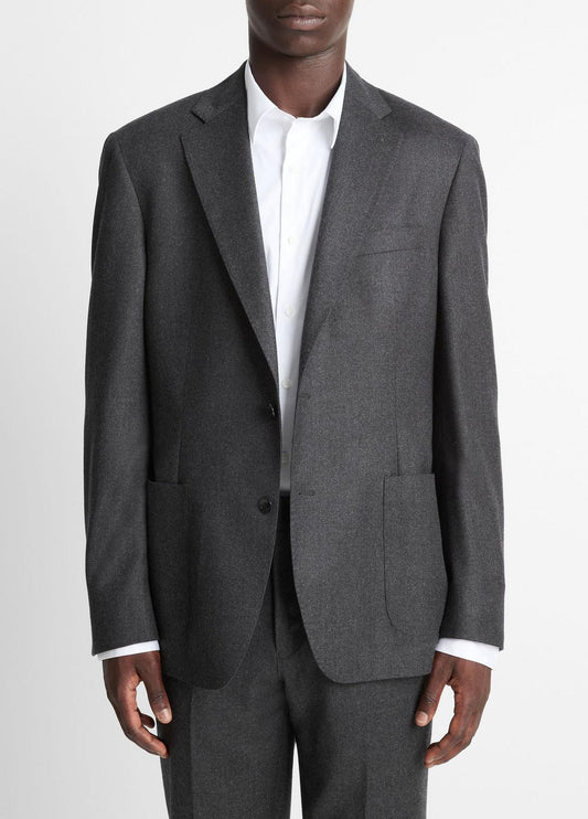 VINCE Wool-Silk Flannel Relaxed Sport Coat in Blazers