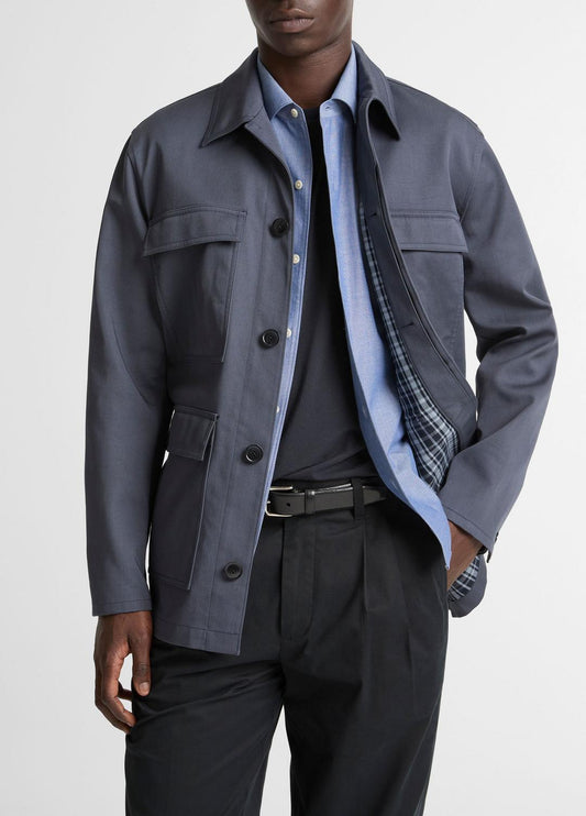 VINCE Brushed Cotton Twill Chore Coat in Coats