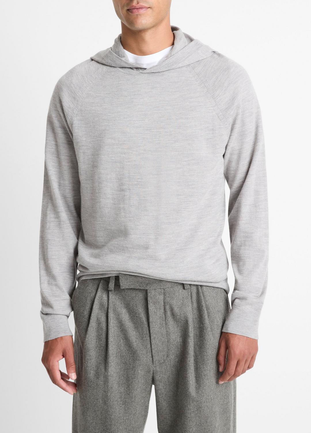 VINCE Featherweight Merino Wool-Cashmere Hoodie in Sweatshirts & Hoodies