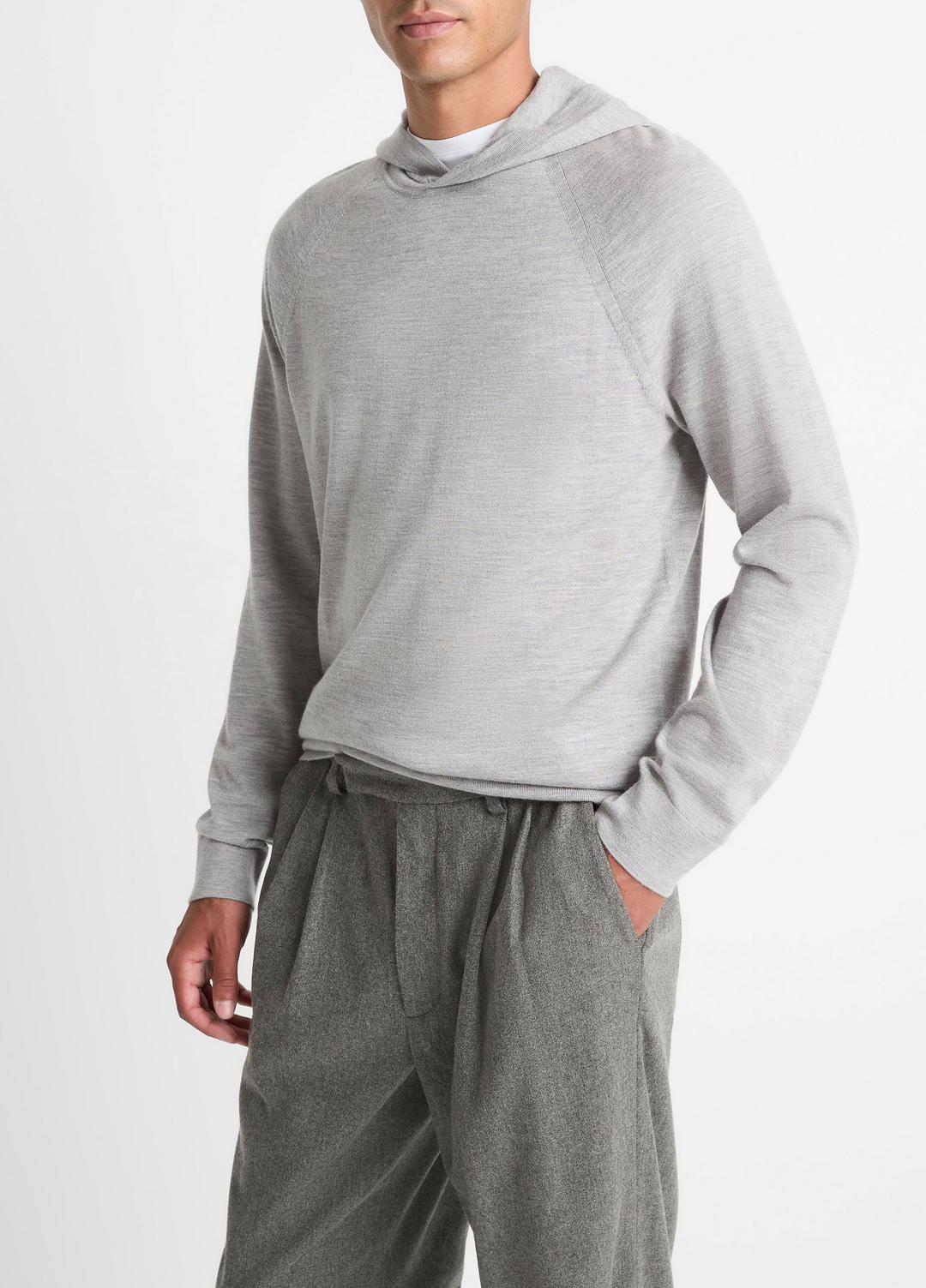 VINCE Featherweight Merino Wool-Cashmere Hoodie in Sweatshirts & Hoodies