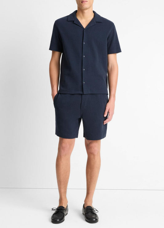 VINCE Cotton Bouclé Pull-On Short in Shorts