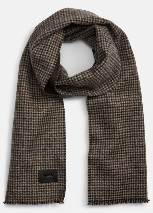 VINCE Double-Face Houndstooth Wool-Cashmere Scarf in Scarves & Hats