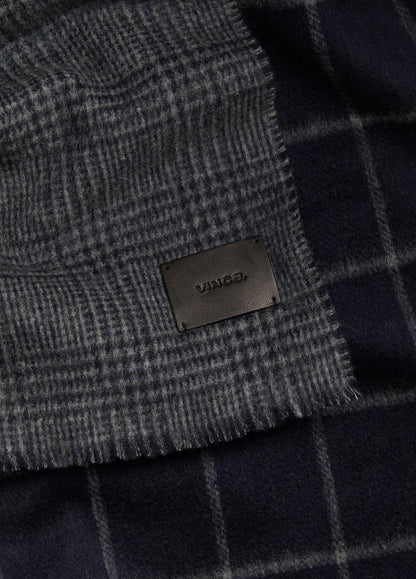 VINCE Double-Face Plaid Wool-Cashmere Scarf in Scarves & Hats