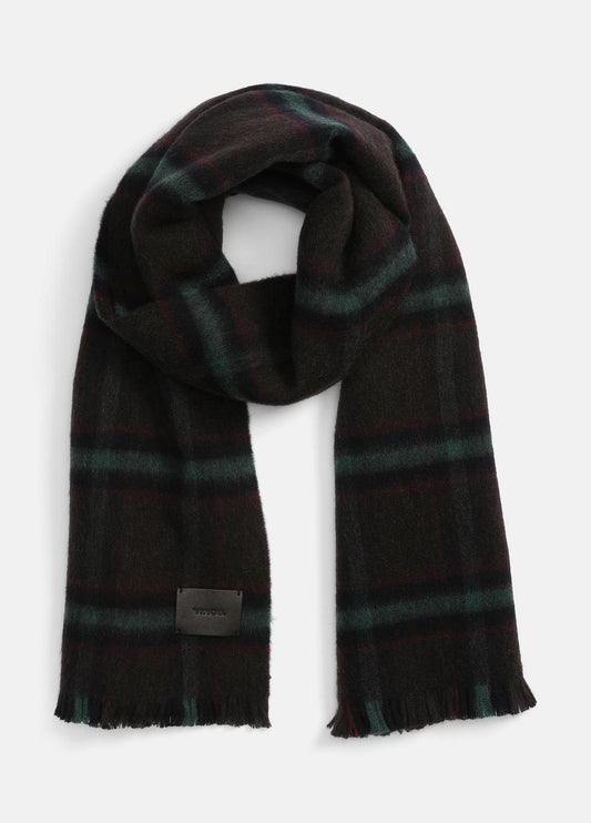VINCE Brushed Holme Plaid Wool Scarf in Scarves & Hats