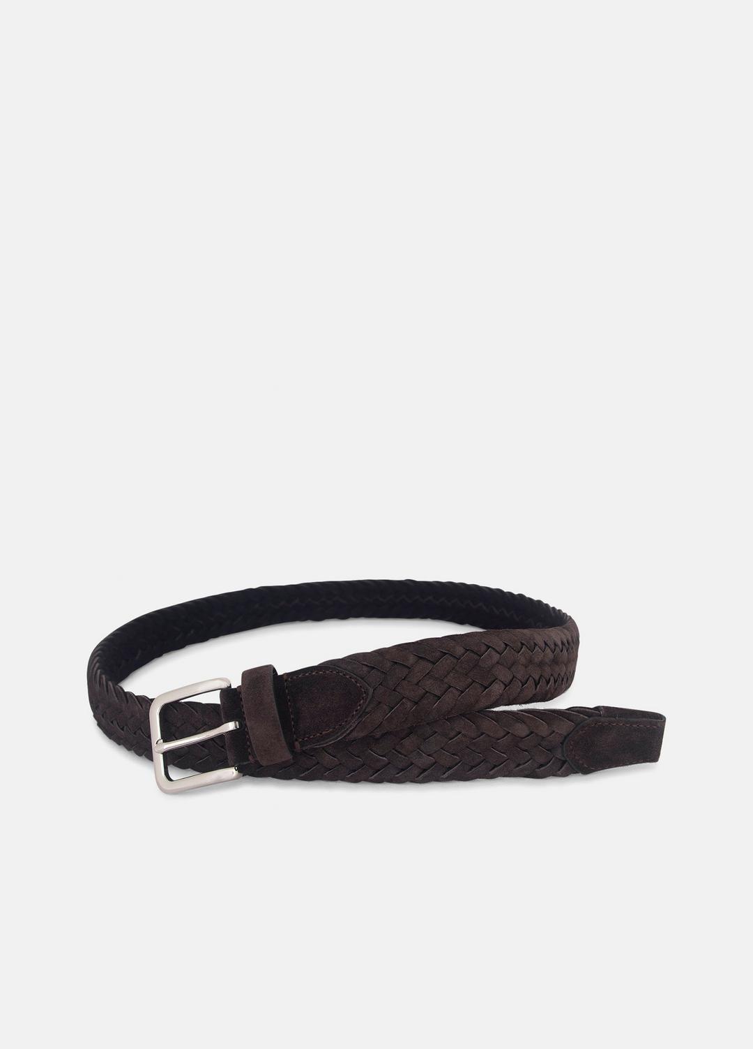 VINCE Men's 35mm Woven Suede Belt in Belts