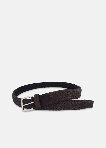 VINCE Men's 35mm Woven Suede Belt in Belts